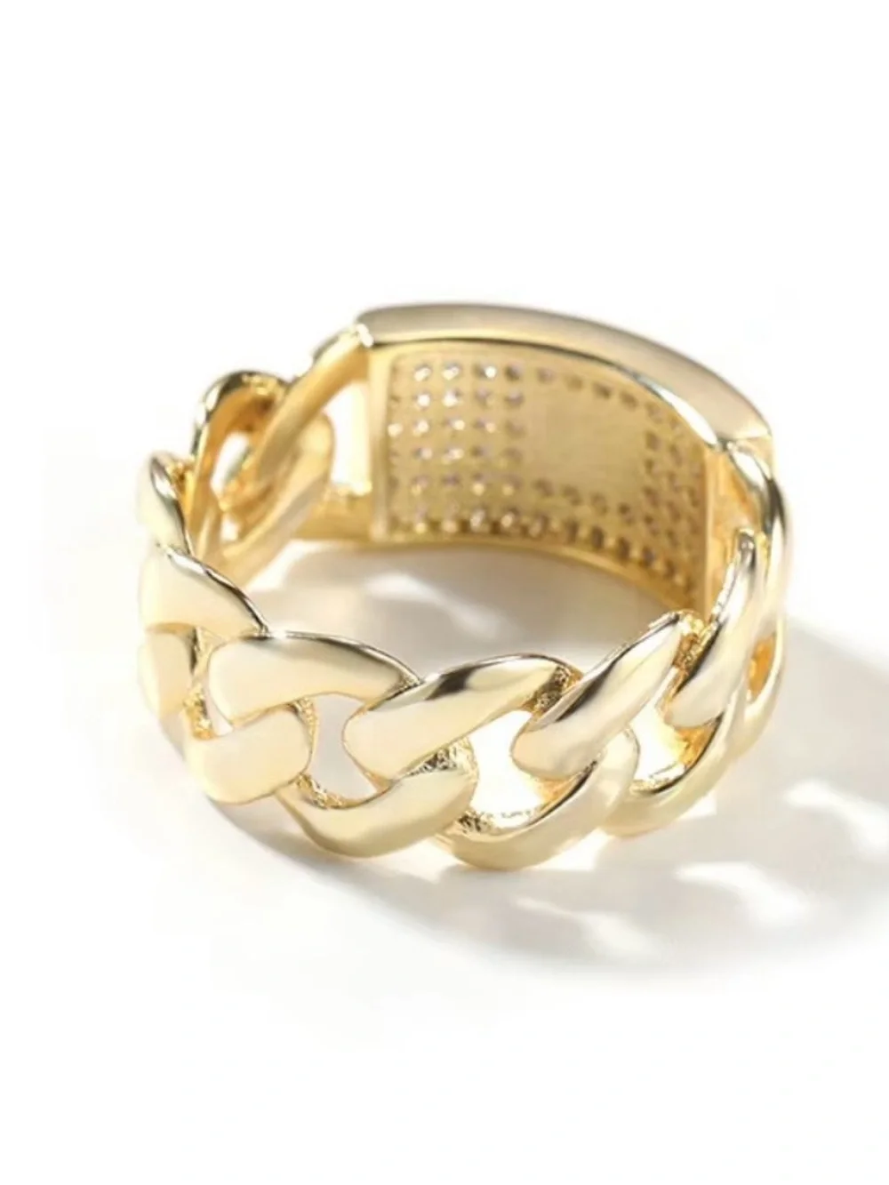 New 14k Gold Plated Pavé Signet Ring for Men - Size7, 8 and 9